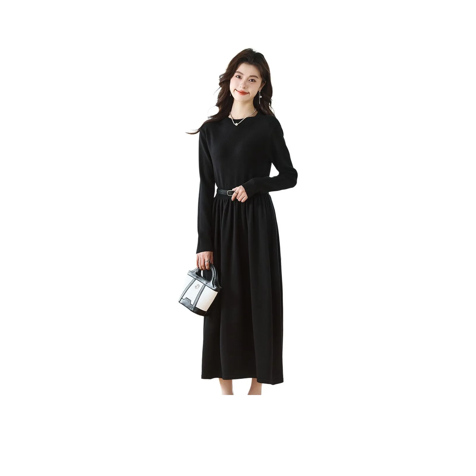 CARBAMMI Long Sleeved Dresses Women's Black
