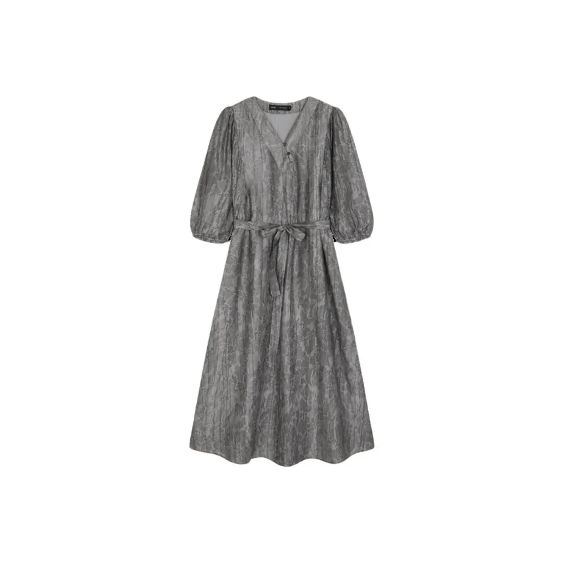 IHIMI Длинное платье с длинными рукавами женское серое