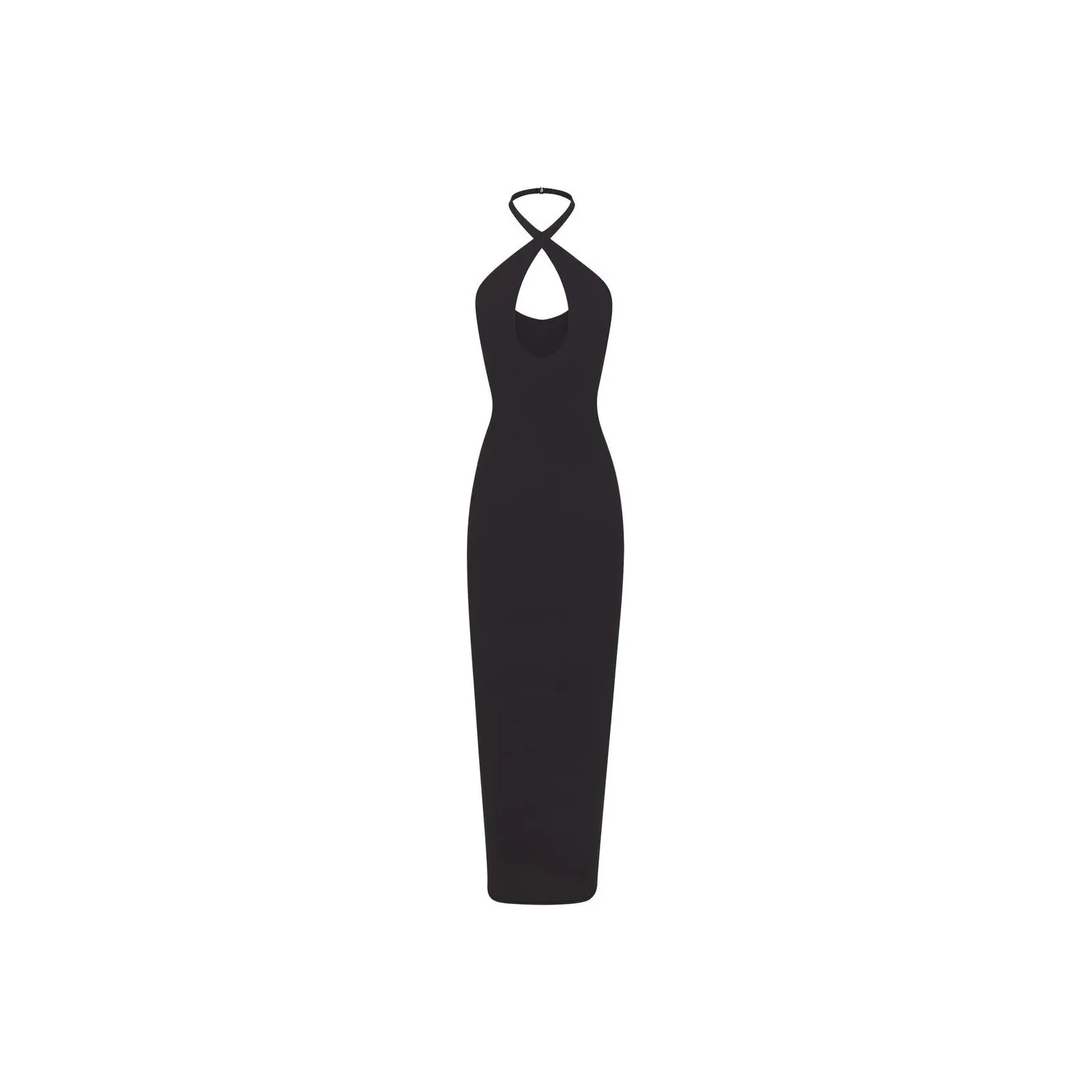 SKIMS FITS EVERYBODY HALTER LONG DRESS Sleeveless Dress Women's ONYX/Onyx