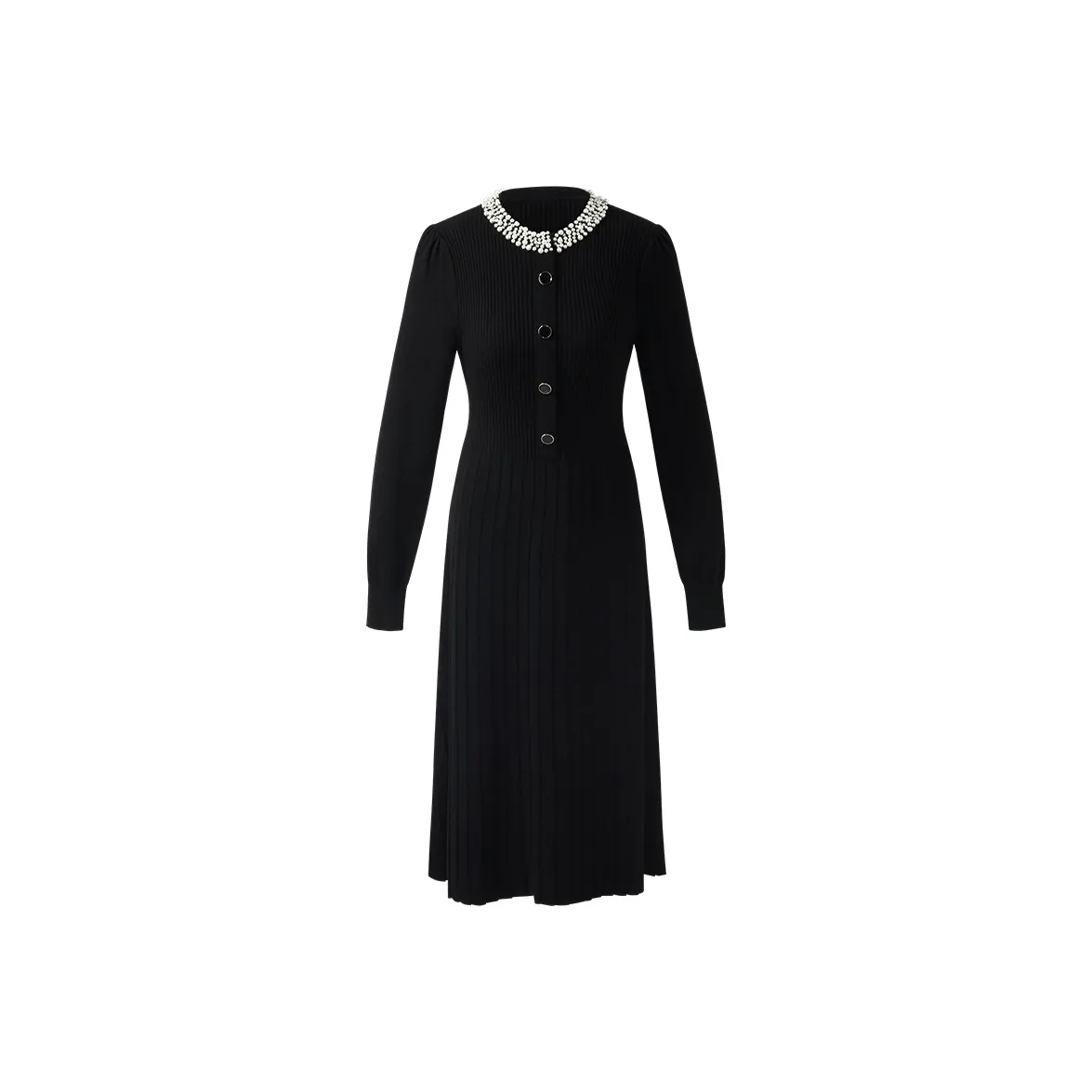 GOELIA Длинное платье с длинными рукавами женское черное