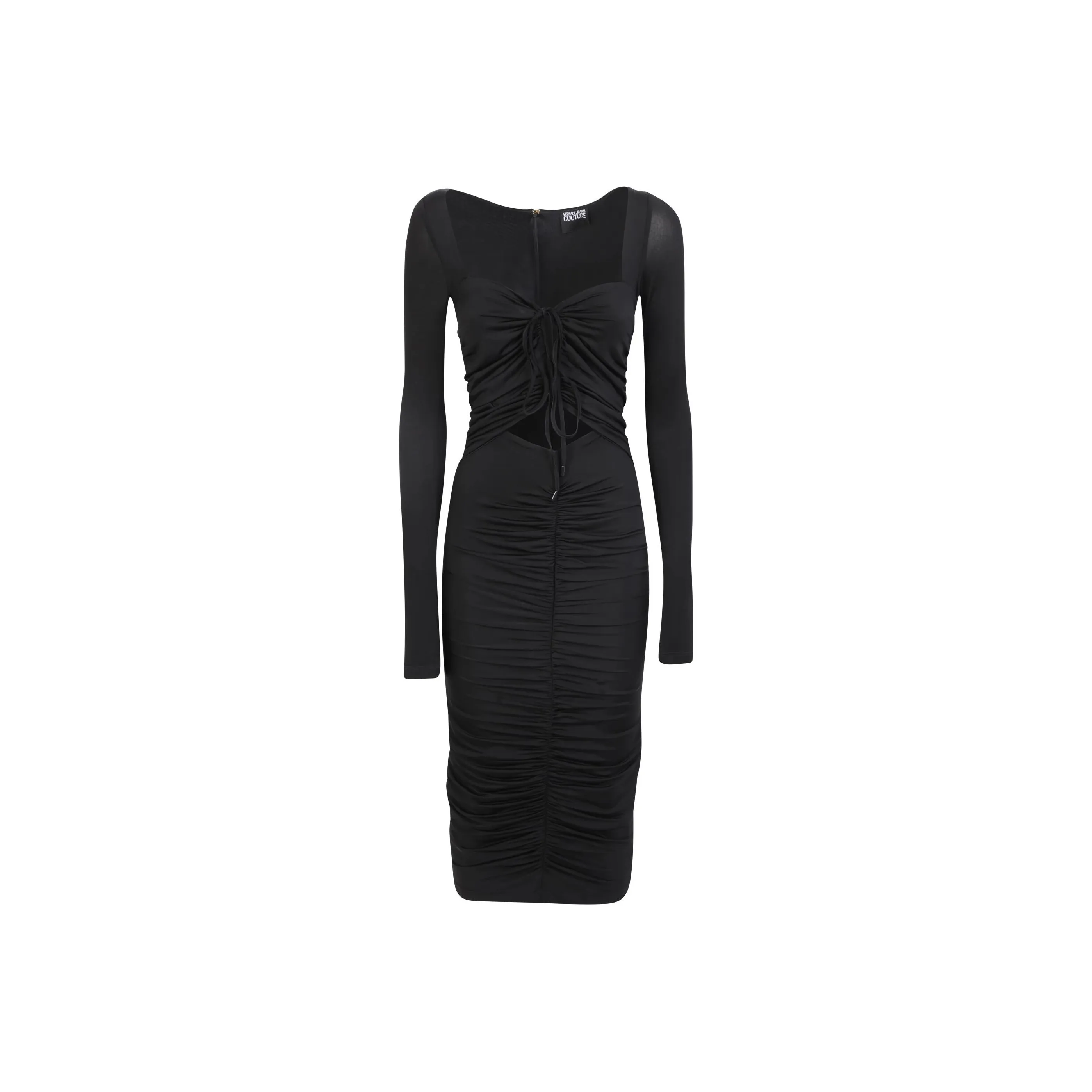 VERSACE JEANS COUTURE Cut Out Long Sleeved Midi Dress