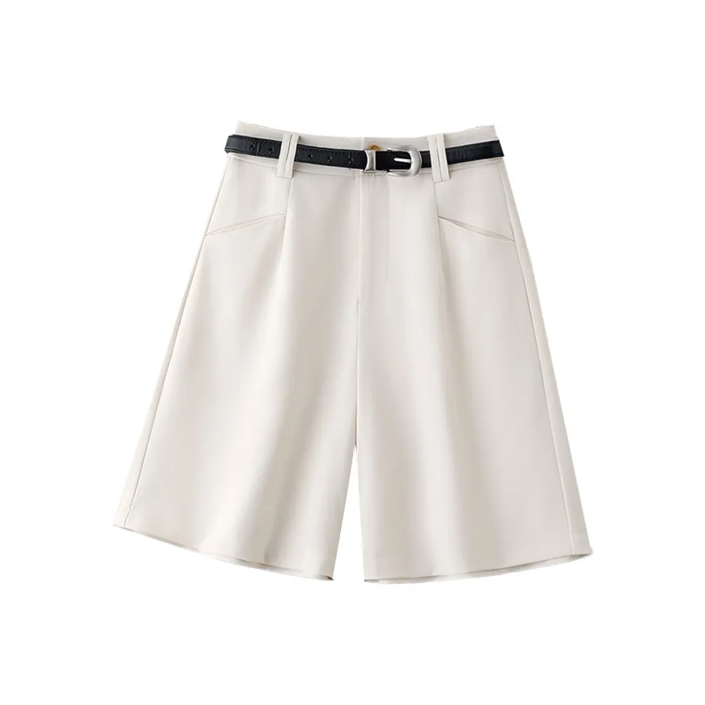 IHIMI SS24 Повседневные шорты женские светлый бежевый