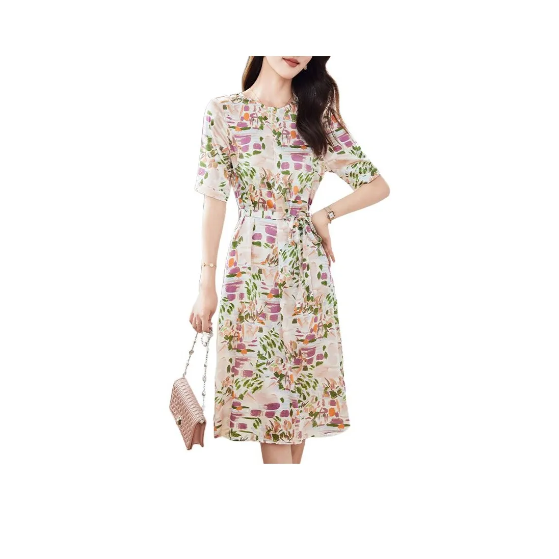 Yi Mengyuan Short Sleeved Dresses Women's Oil Paintings