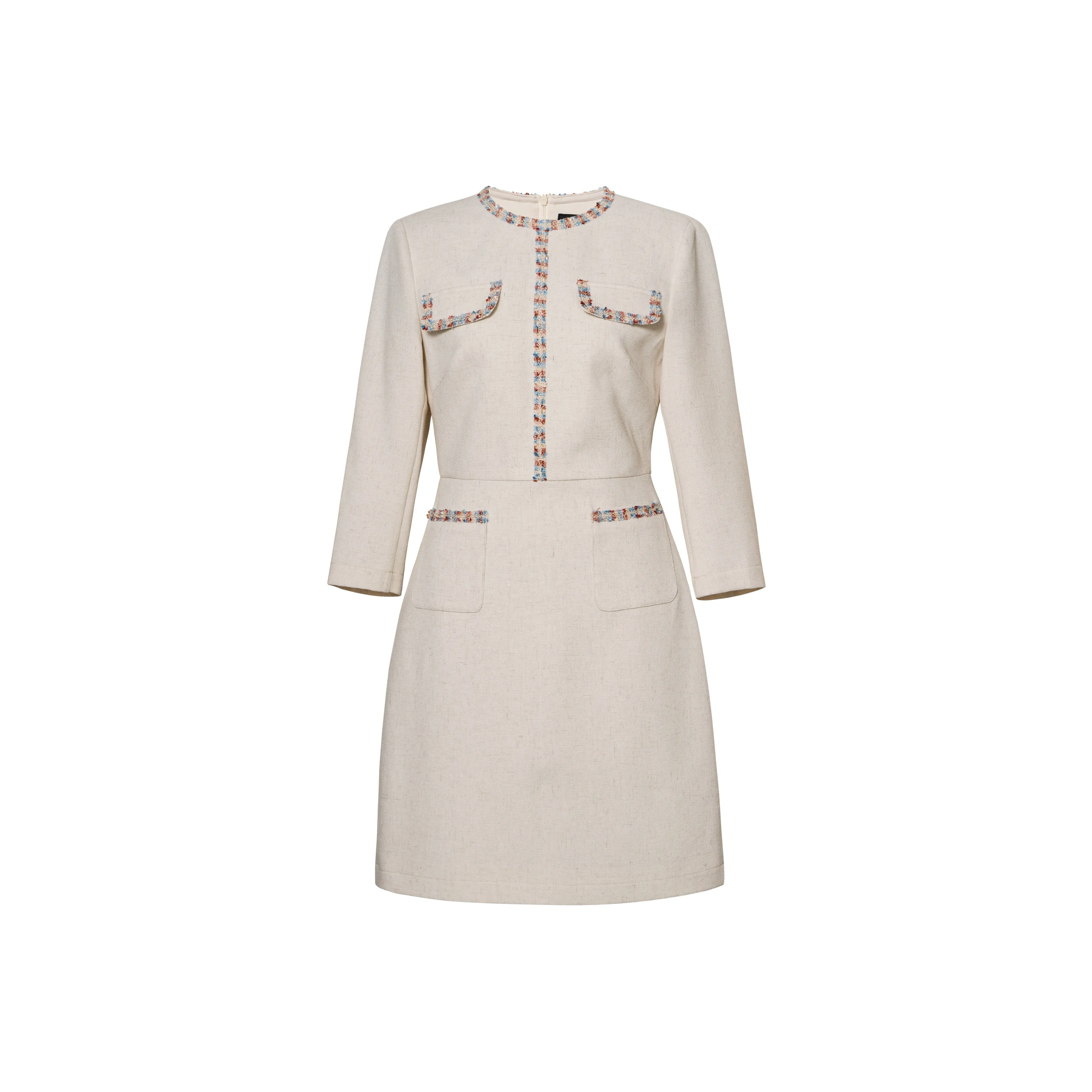 ROEYSHOUSE Короткое платье с короткими рукавами женское цвет экрю