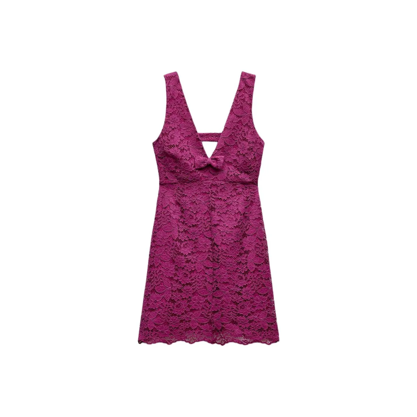 ZARA Sleeveless Dress Women's Dark Purple Red