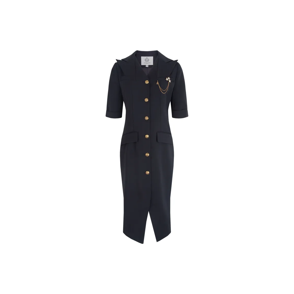 Anmani Короткий рукав Платье Женское Черное