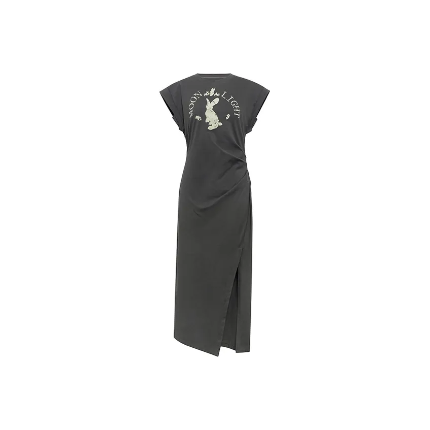 MEIYANG Short-Sleeved Dresses Women's Gray
