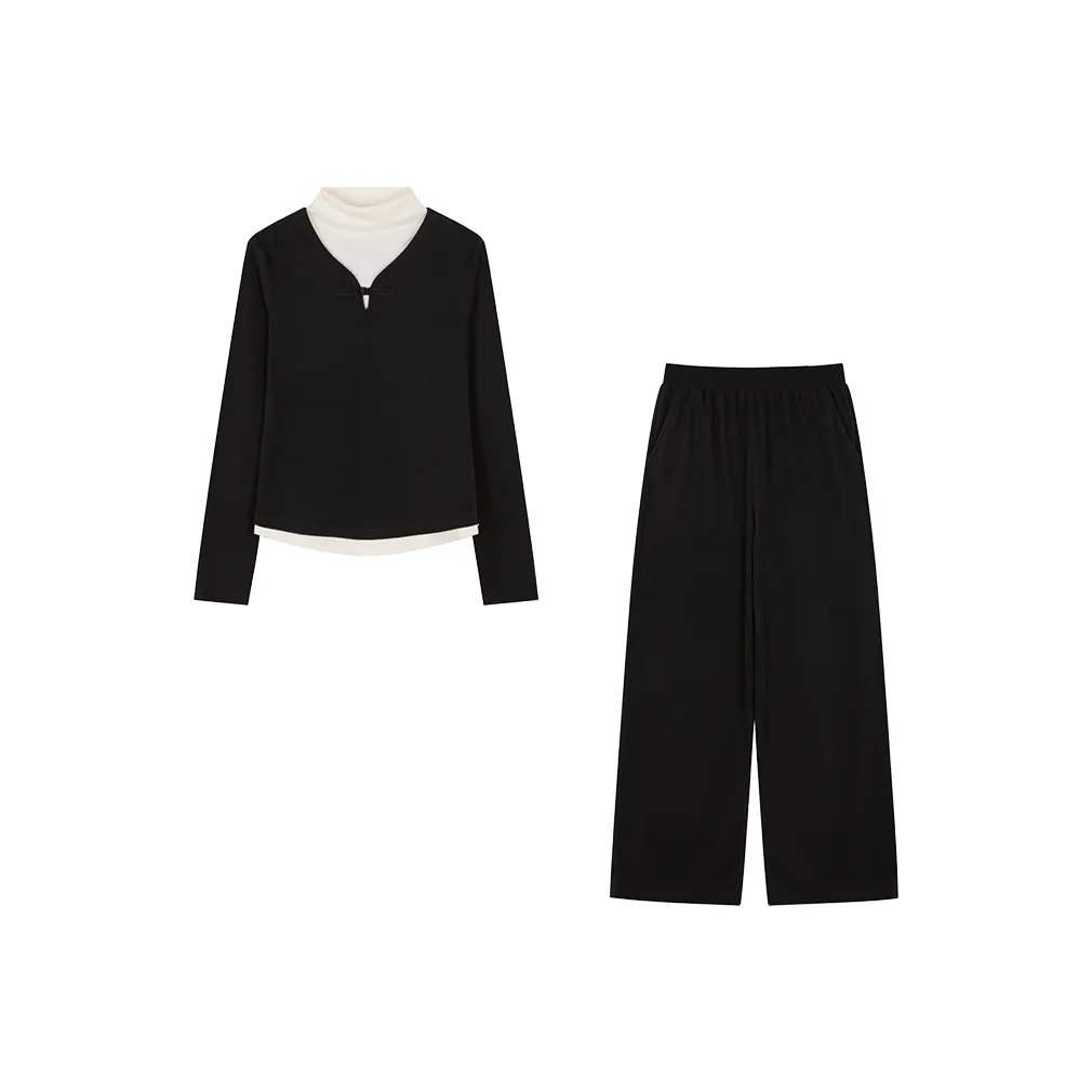 Mo Han Yi Mei Повседневный костюм женский черный и белый