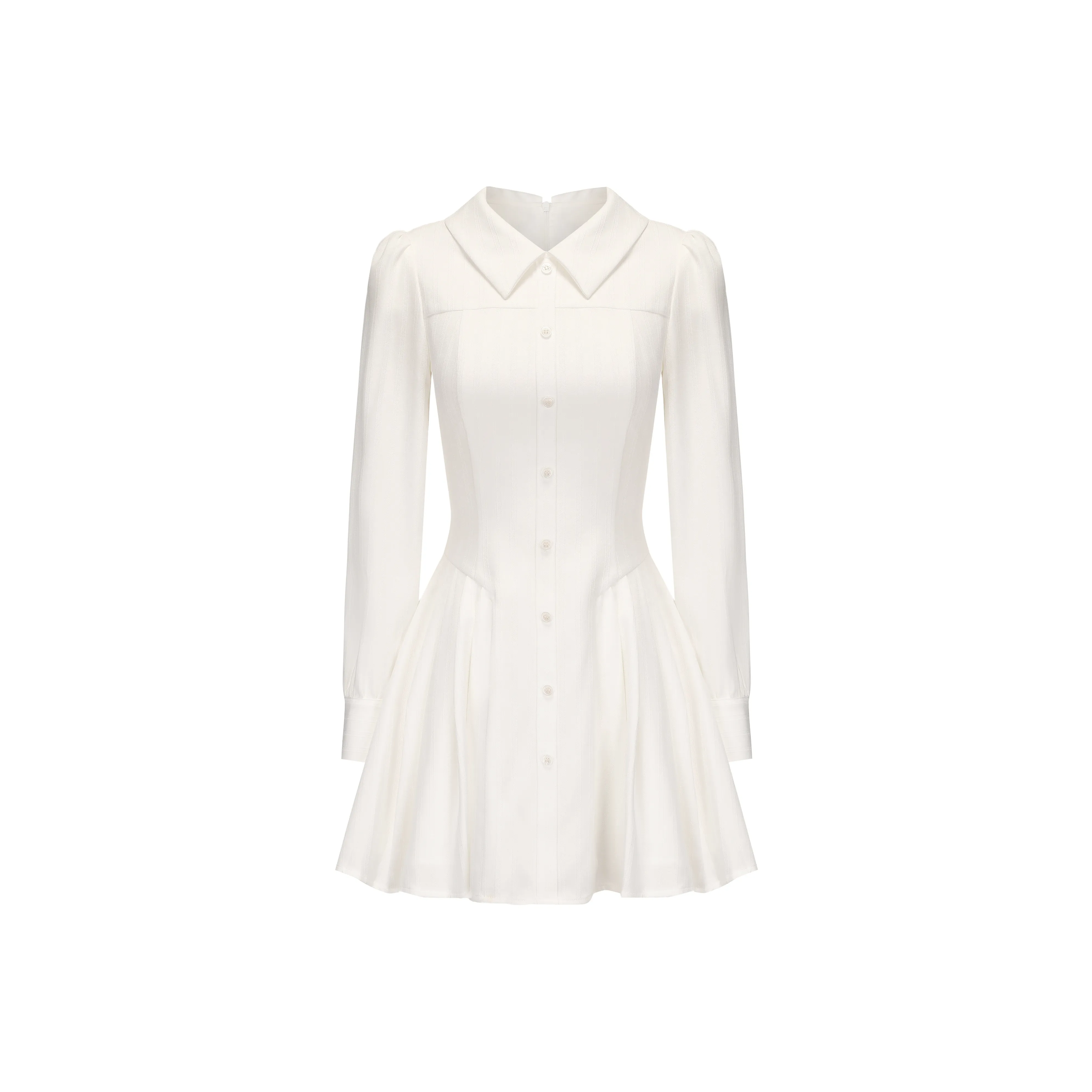 CHIWAWAMEME Long Sleeved Dress Women's Milk White
