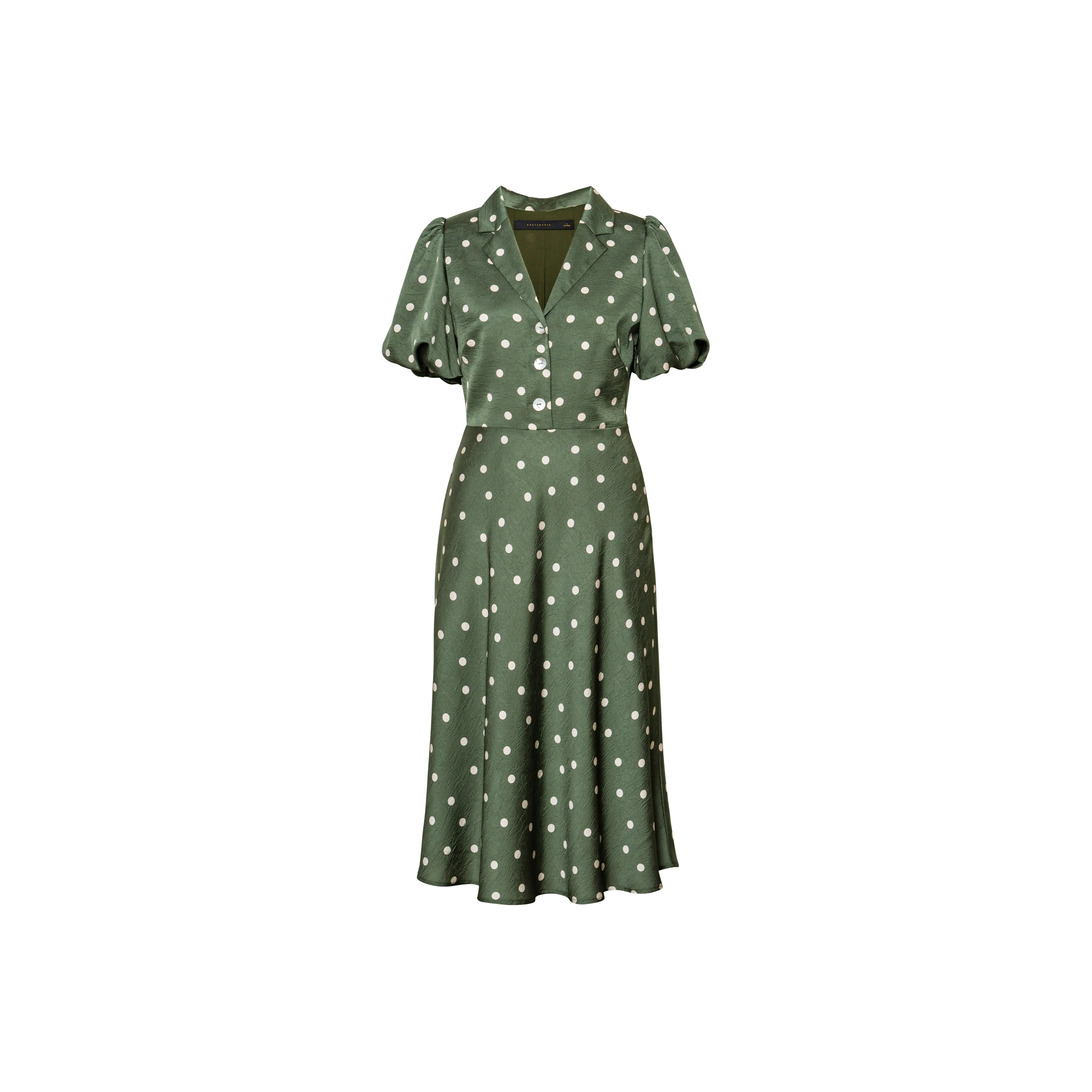 ROEYSHOUSE Короткое платье с короткими рукавами женское зеленое