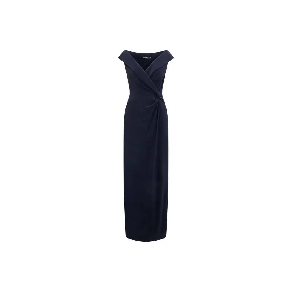 LAUREN RALPH LAUREN V Neck Sleeveless Maxi Dress
