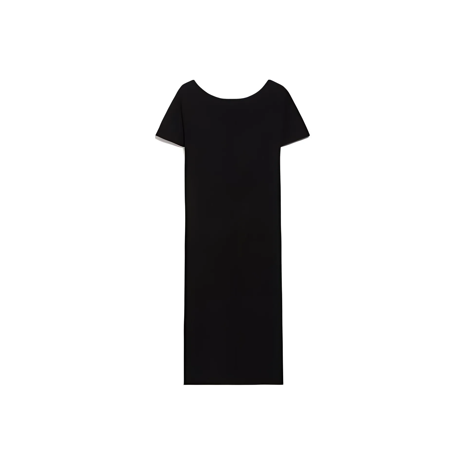 MaxMara Luglio Коллекция Эластичная Вискоза Платье Короткое с Короткими Рукавами Женское Черное