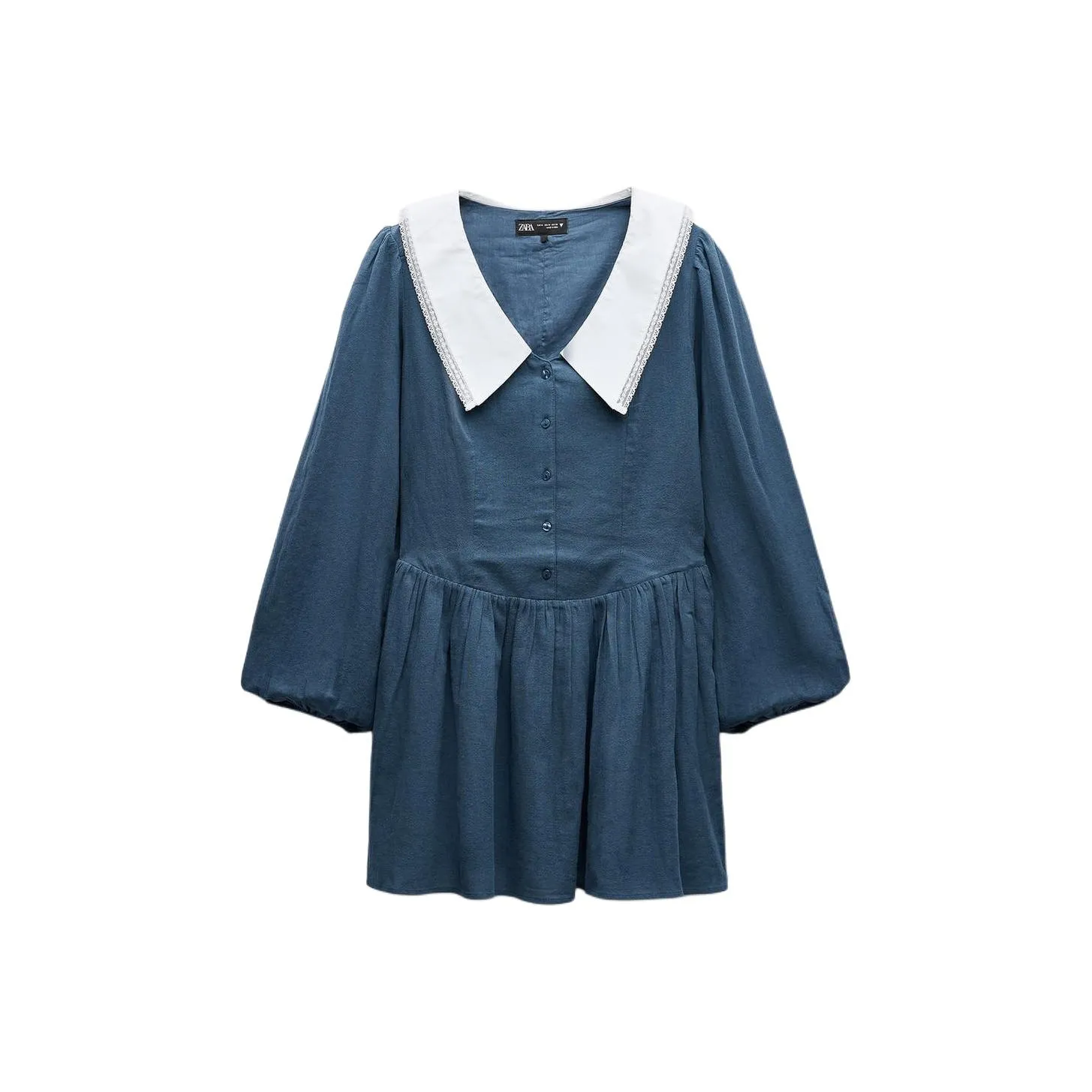 ZARA Trf Long Sleeved Dresses Women's Light Petroleum