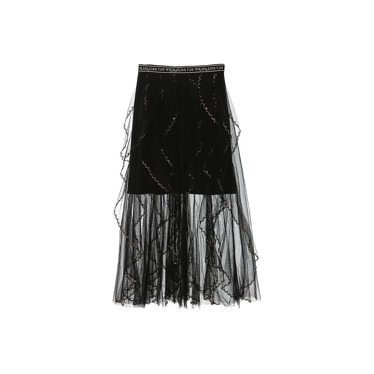 LIANCAN KNIT Длинная Юбка Женская Черная