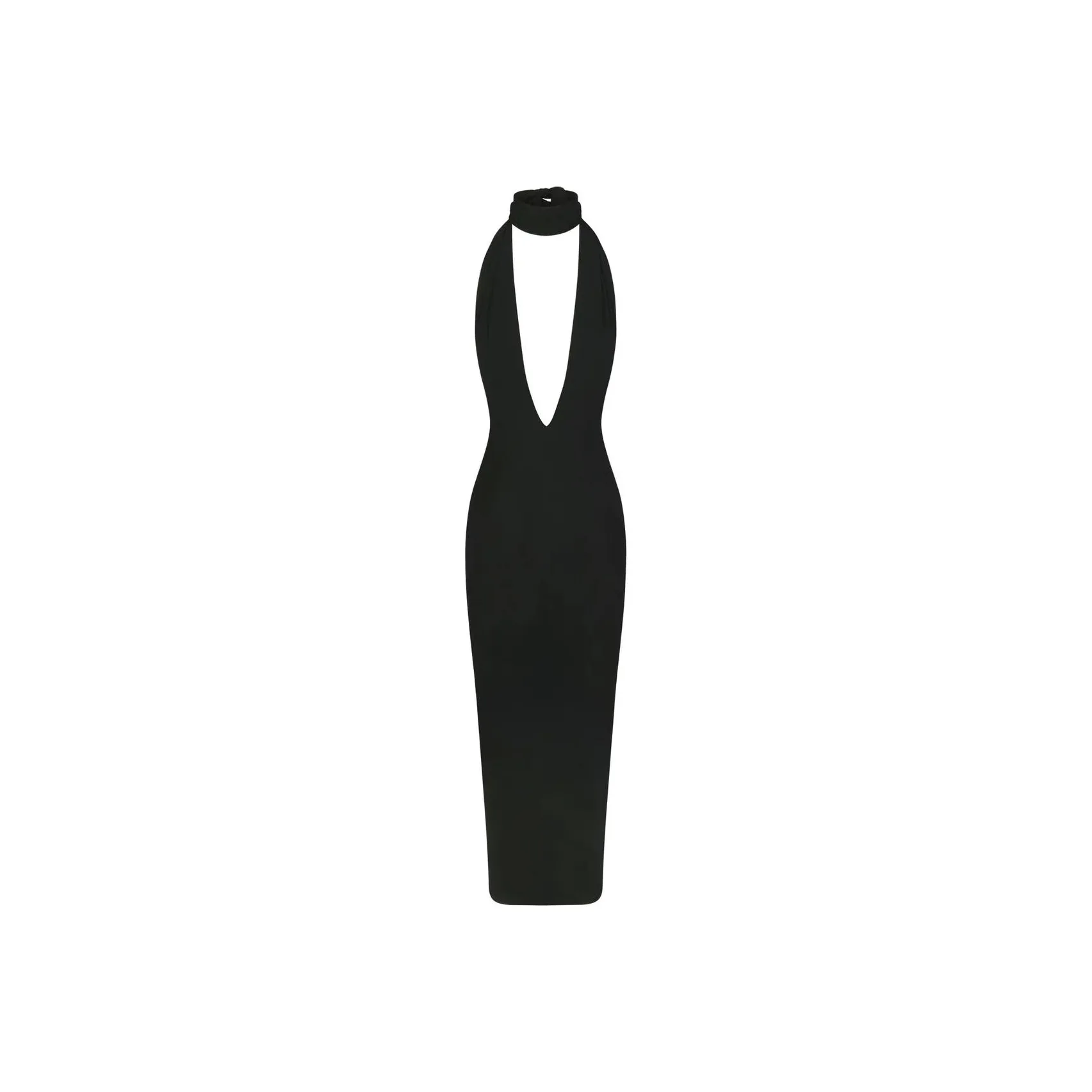 SKIMS SUMMER MESH DEEP PLUNGE LONG DRESS Sleeveless Dress Women's ONYX/Onyx