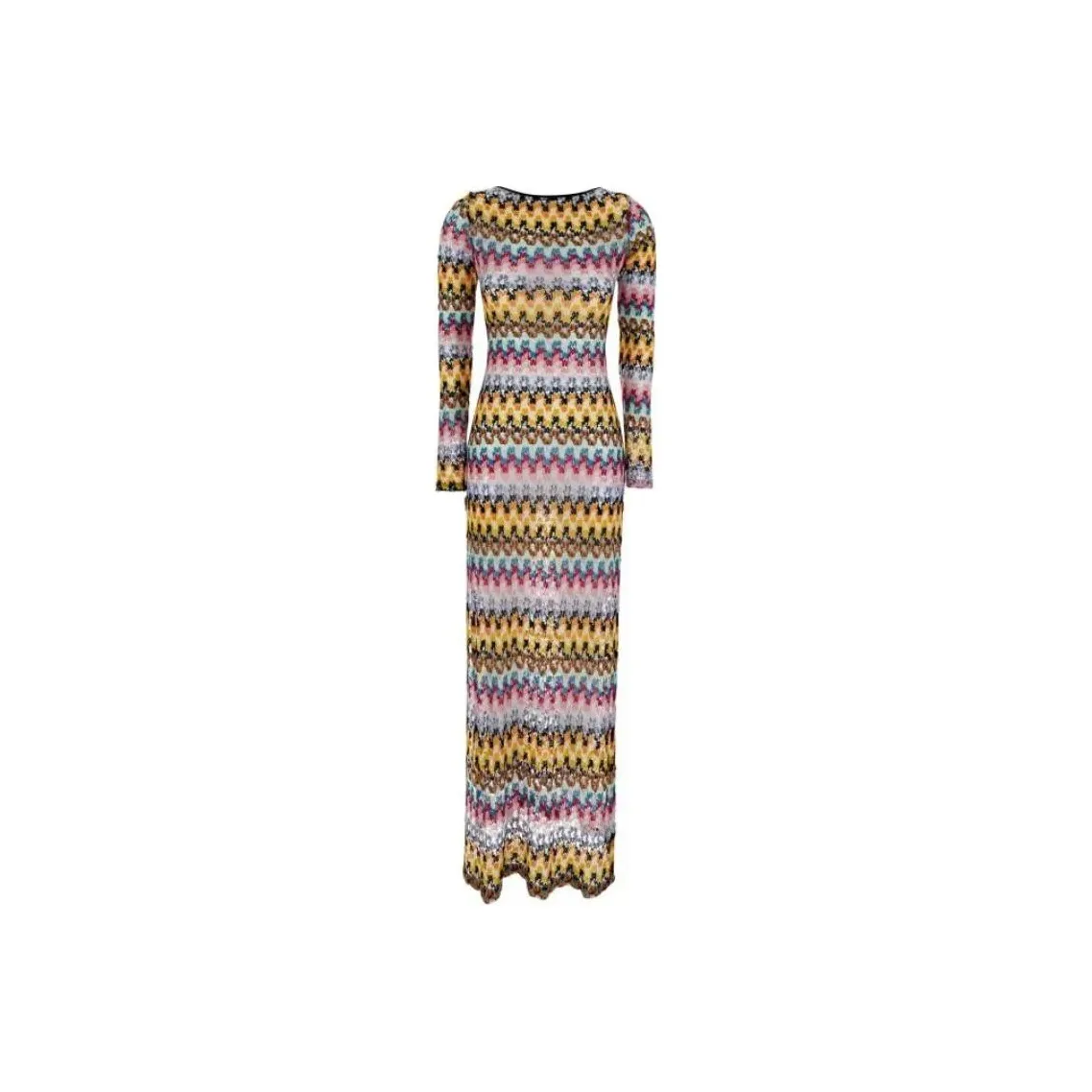MISSONI Lamé Lace Open Back Long Dress