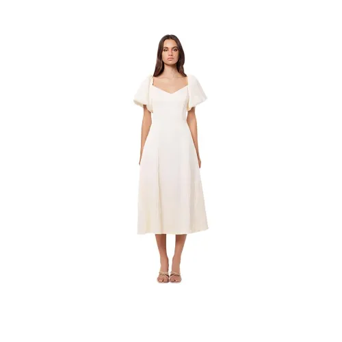 ELLIATTCOLLECTIVE Абрикос Женские Платья с Короткими Рукавами