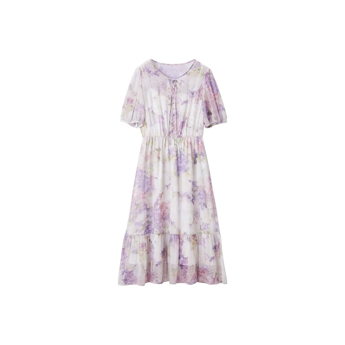 XIANGYING Short Sleeved Dress Women's Purple