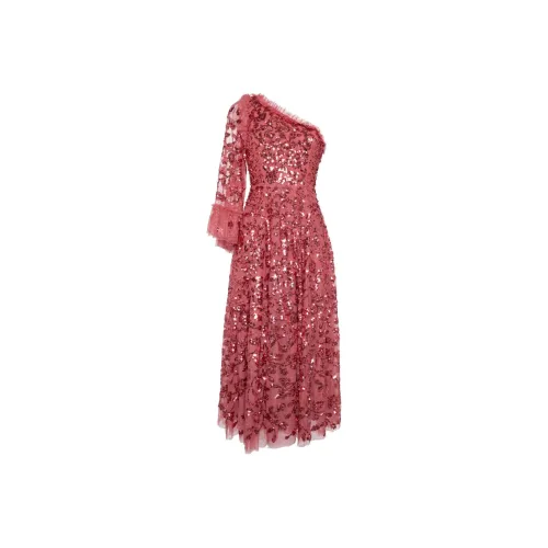 NEEDLE & THREAD Red Женские Длинные Платья с Рукавами