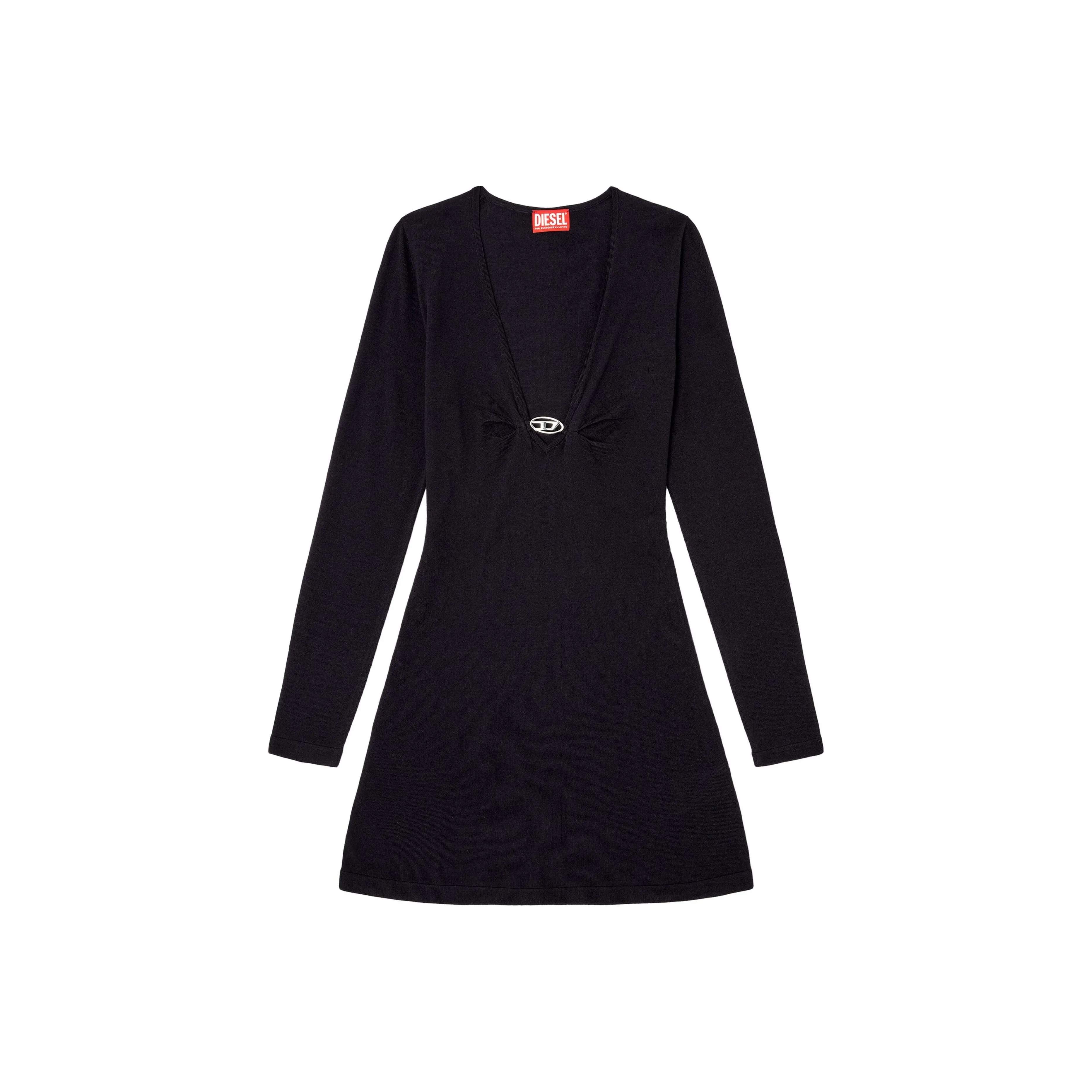 DIESEL FW24 Длинное платье с длинными рукавами женское полночный синий