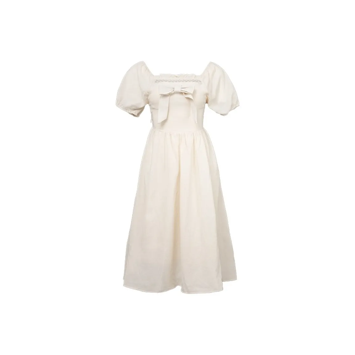 SourceDEEMO Париж Тубероза Короткий рукав Платье Женское Светлый абрикос