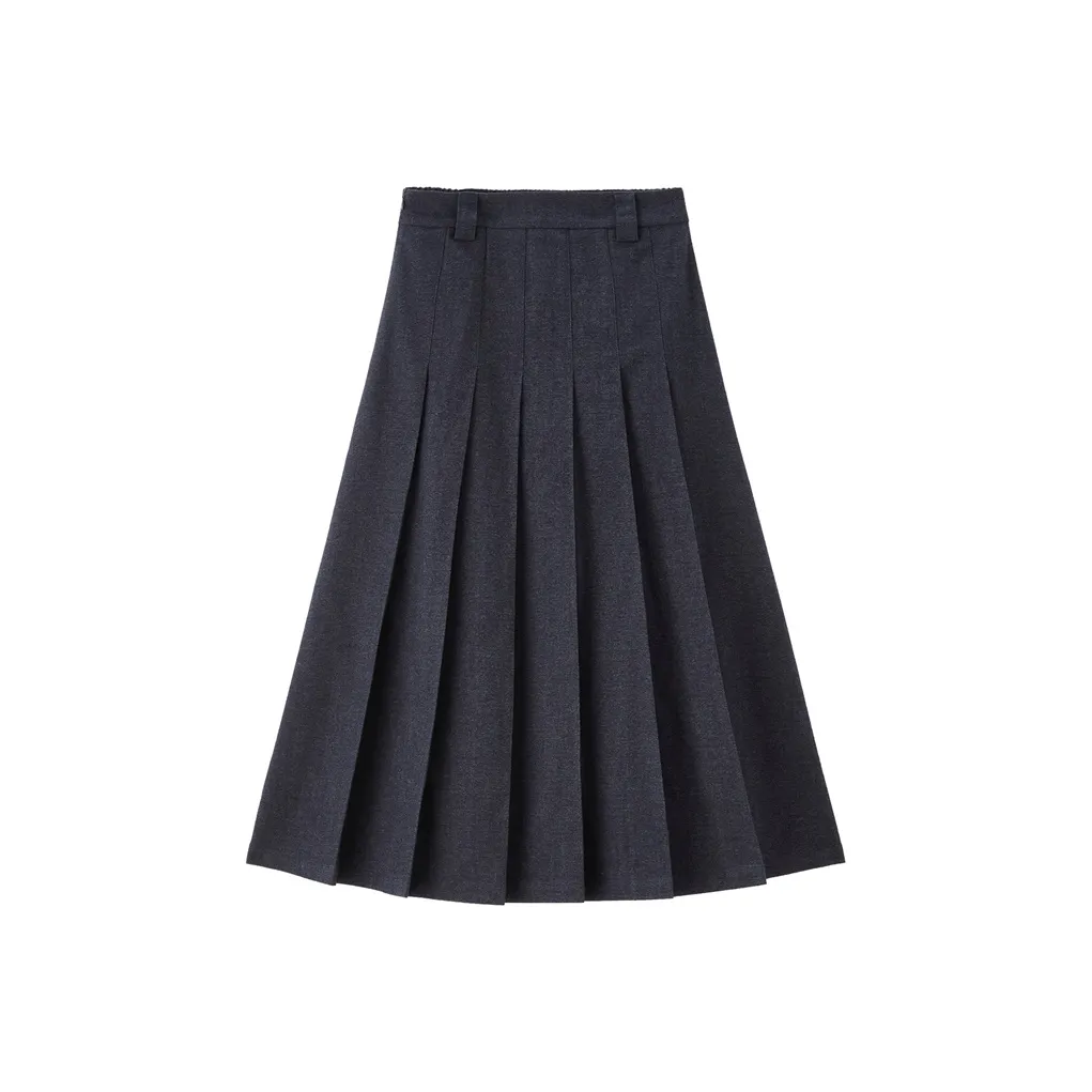 UNIQLO Denim Long Skirt Women's Dark Denim