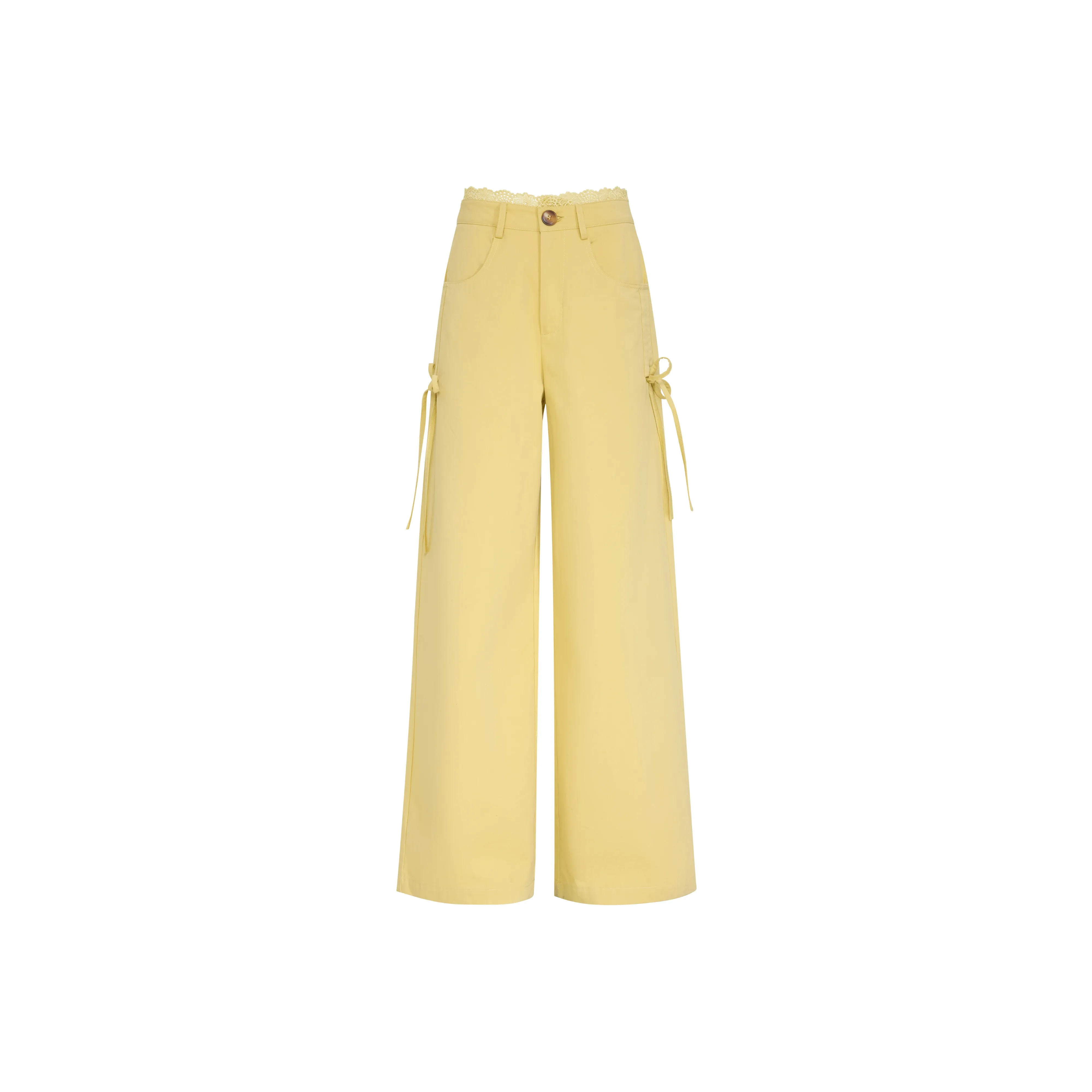 OROI Повседневные брюки Женские Olive Yellow