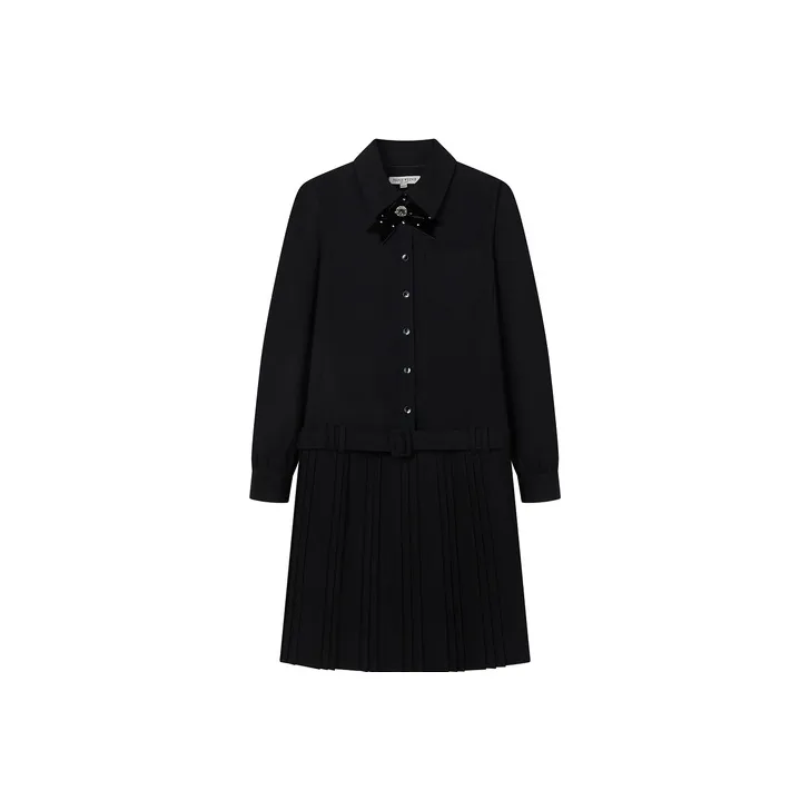 Teenie Weenie Long Sleeved Dress Women's Black