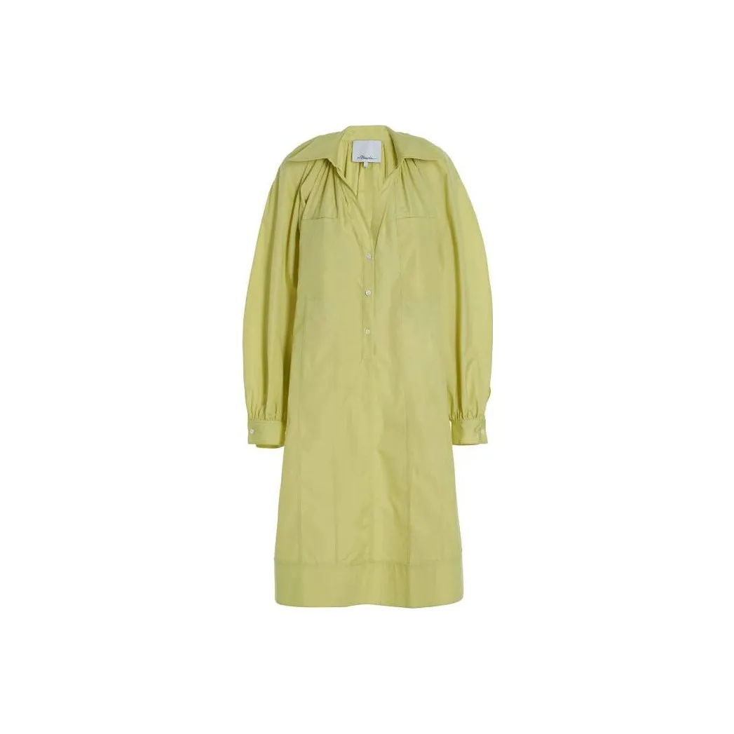 3.1 Phillip Lim Puff Sleeved V Neck Shirt Dress