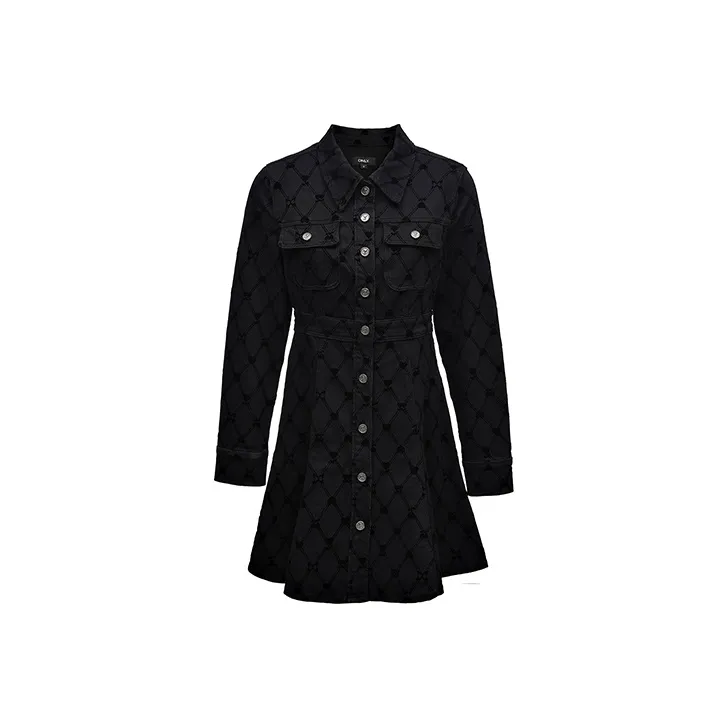 Only Темно-джинсовый серый Темный GREY Деним Женские Длинные Платья с рукавами