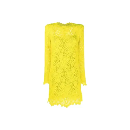 ERMANNO SCERVINO Желтое Женское Длинное Платье с Рукавами