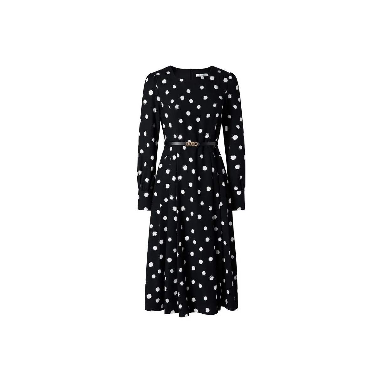 JZ. ANNAKRO Цветочный Черный Женские Длинные Платья с Рукавами