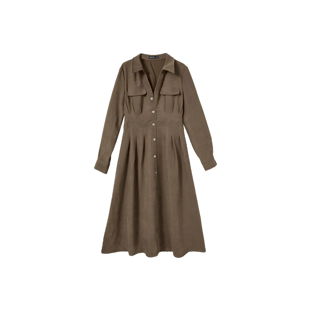 WESTLINK Длинное платье с длинными рукавами женское цвет КАМЕЛ