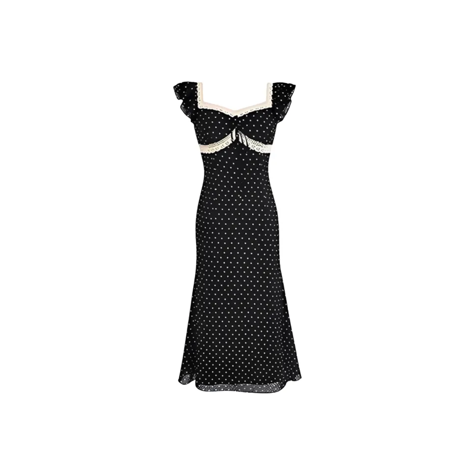 ARIADNAW STUDIO Короткий рукав Платье Женское Черное