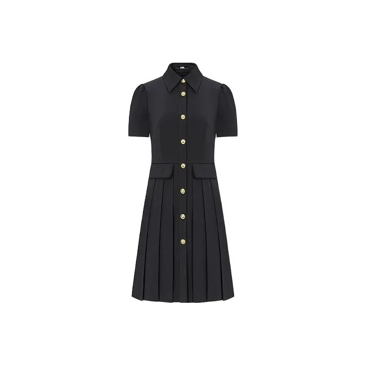 KARL LAGERFELD Короткий рукав Платье Женское Черное