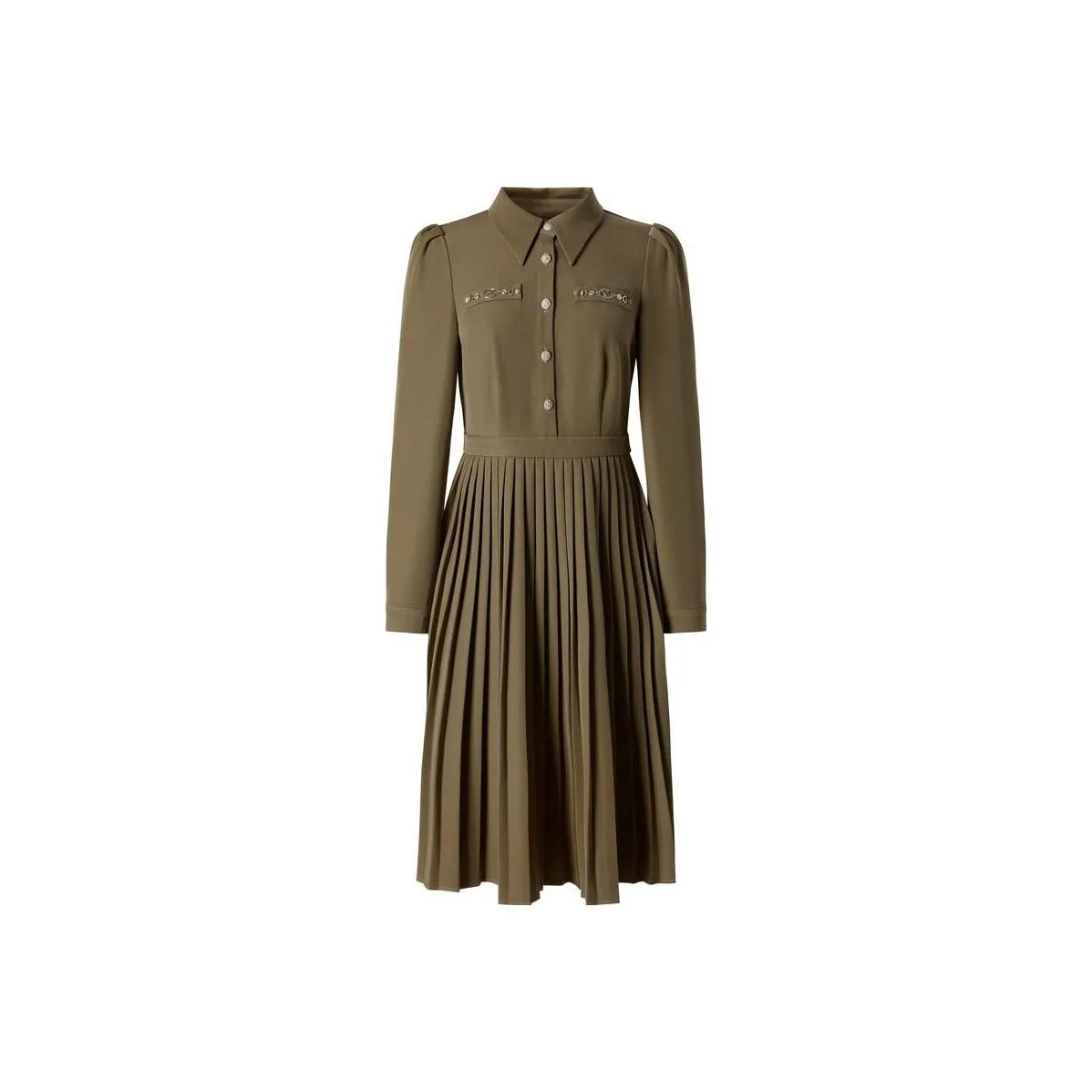 JZ. ANNAKRO Long Sleeved Dresses Women's Army Green