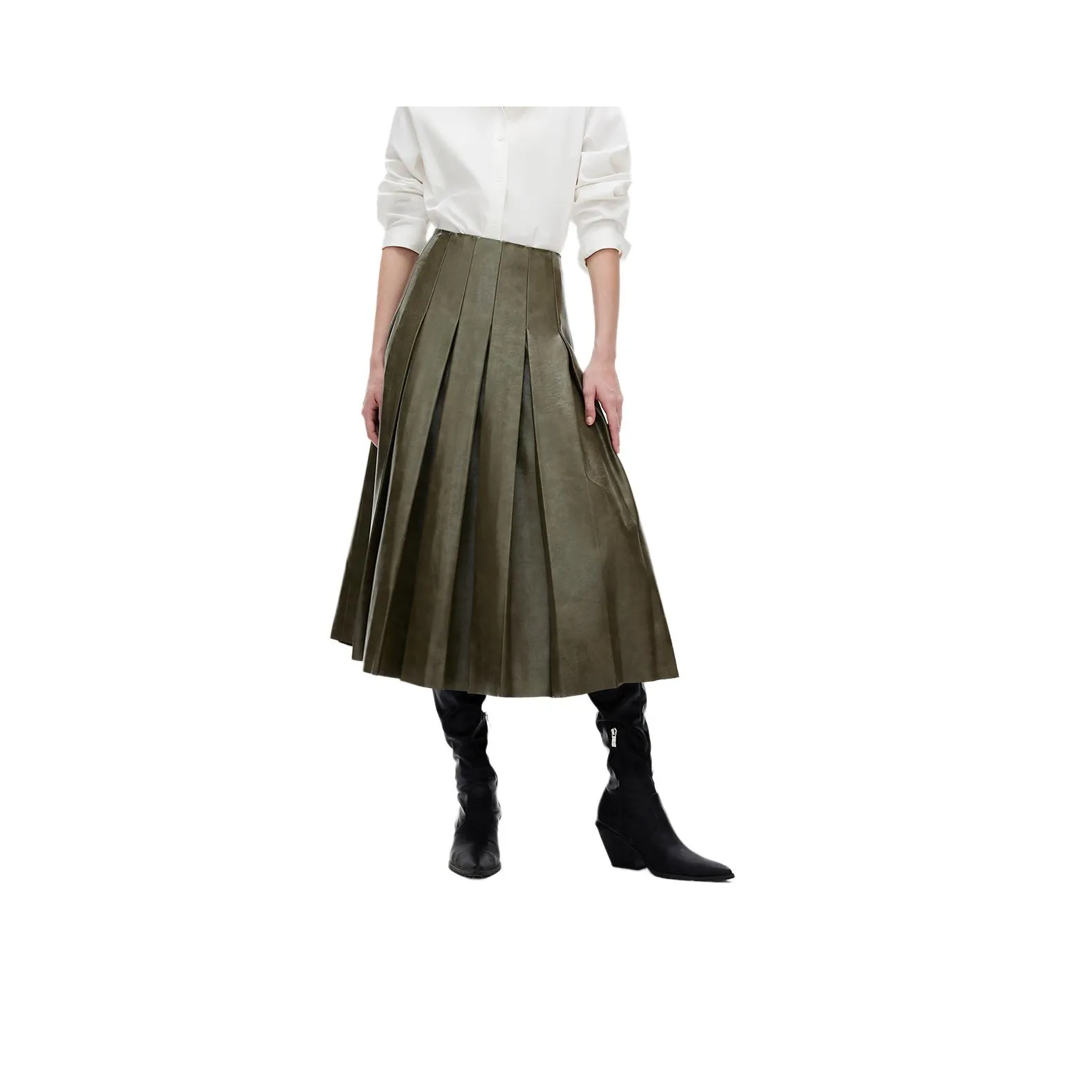 ONLY Кожа Длинная Юбка Женская