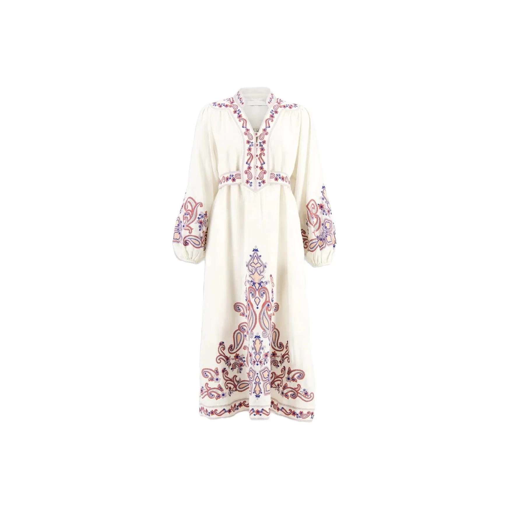 Zimmermann Embroidered V Neck Dress