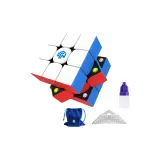 [마그네틱, 미포함 탄력 Blocks 액세서리] 356 가벼움 버전 + 보호 가방 + 바닥층 + 루빅스 큐브 오일