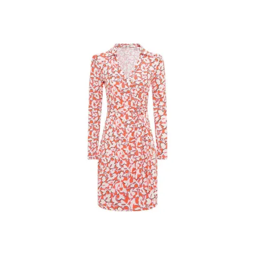 Diane von Furstenberg Розовые Женские Длинные Платья с Рукавами