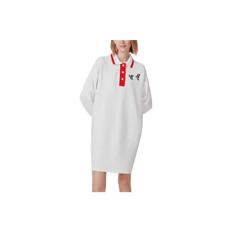 LACOSTE Long Sleeved Dresses Women's White 70V