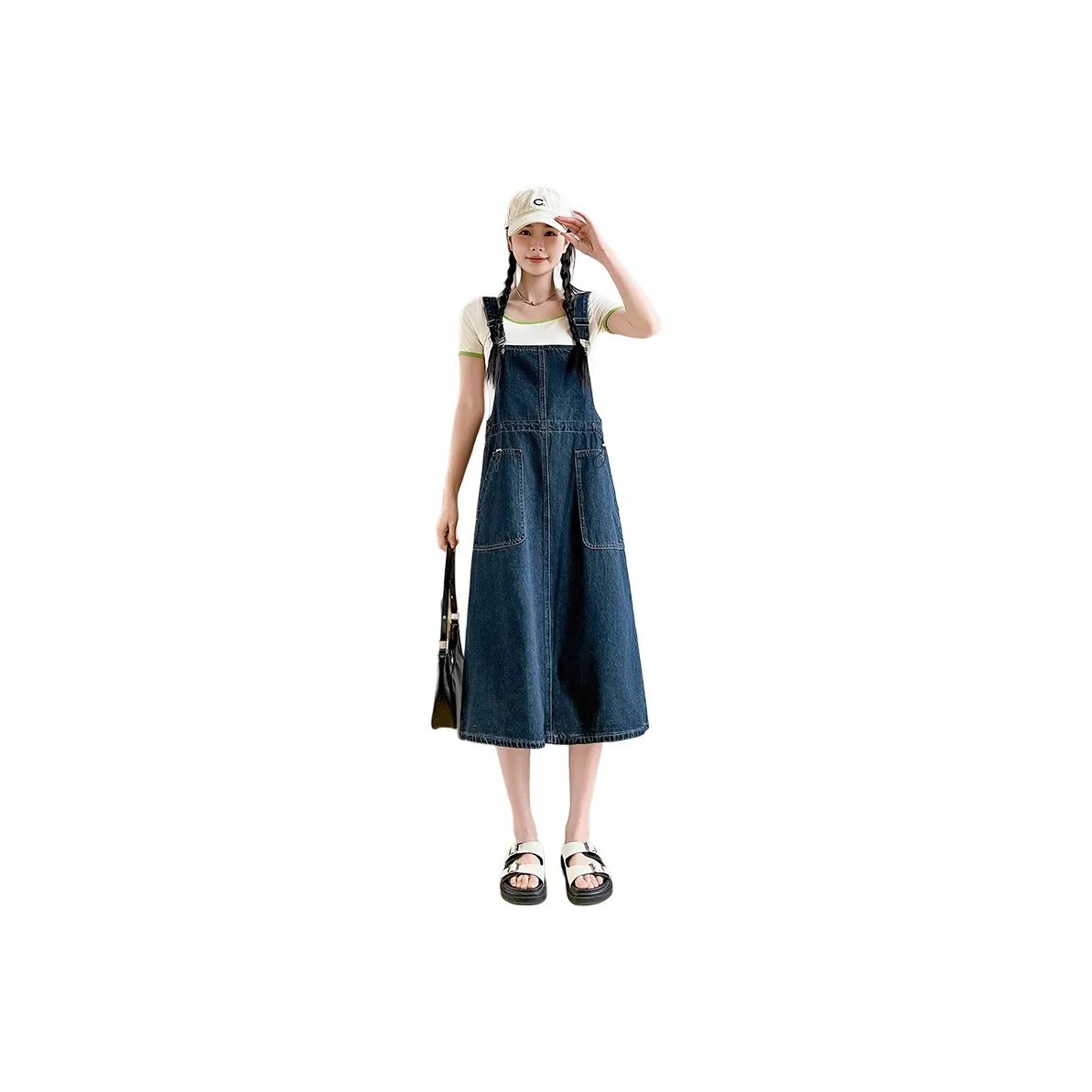 SITOL Деним Длинная Юбка Женская Синяя