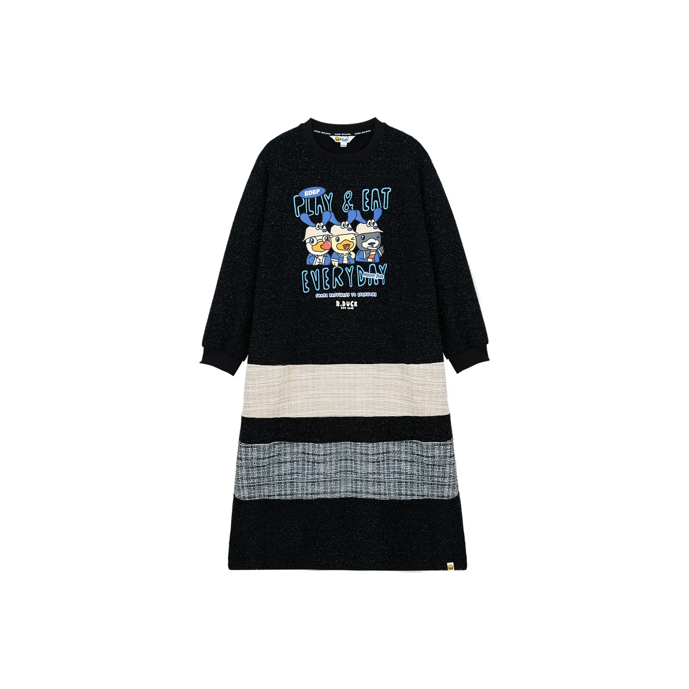 B.Duck Длинное платье с длинными рукавами женское черное