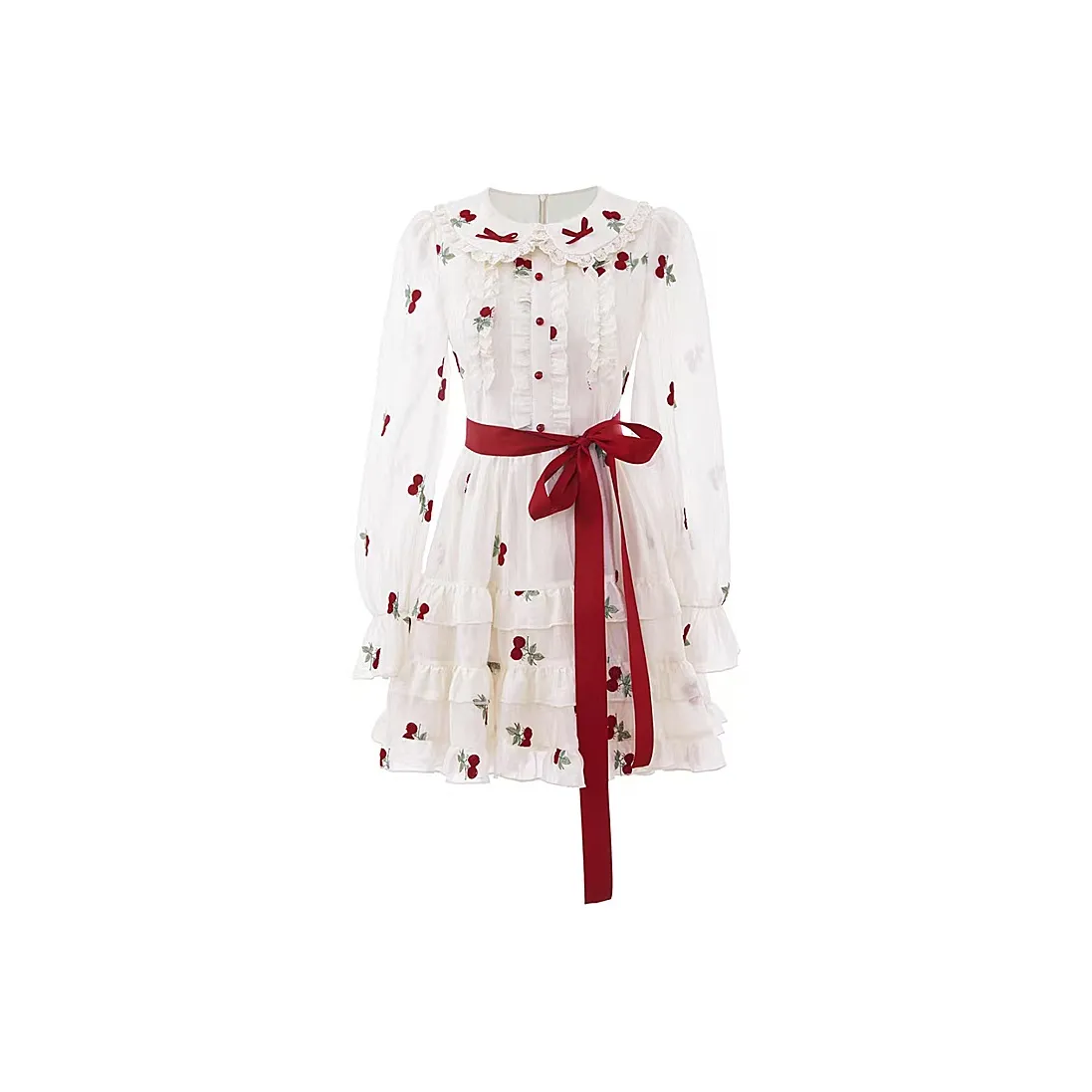 PAIN OR PLEASURE Long Sleeved Dress Women's White