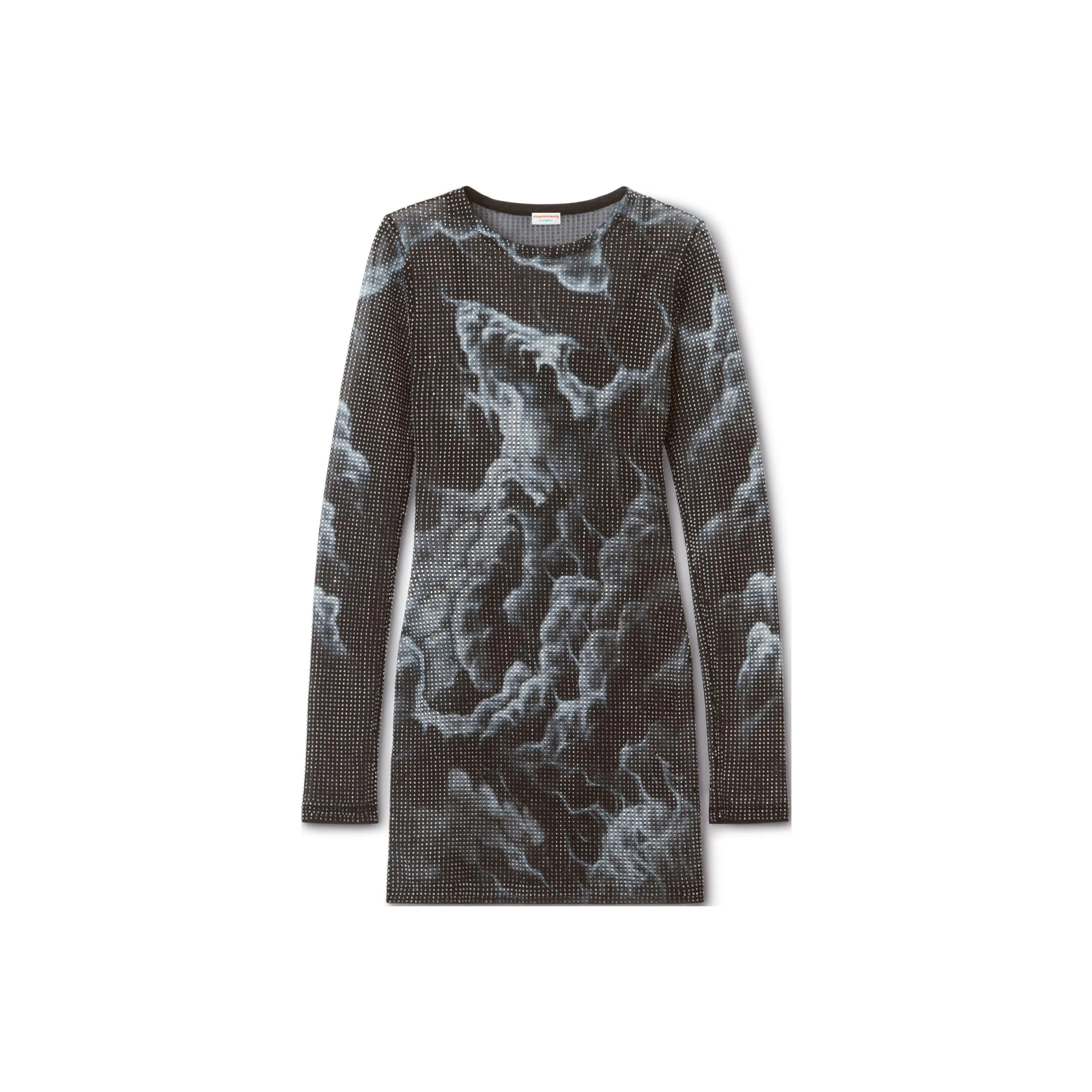 Alexander Wang FW24 Длинное платье с длинными рукавами женское черное