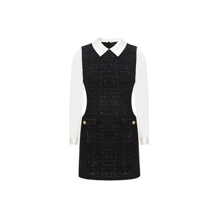 KARL LAGERFELD Длинное платье с длинными рукавами женское черное