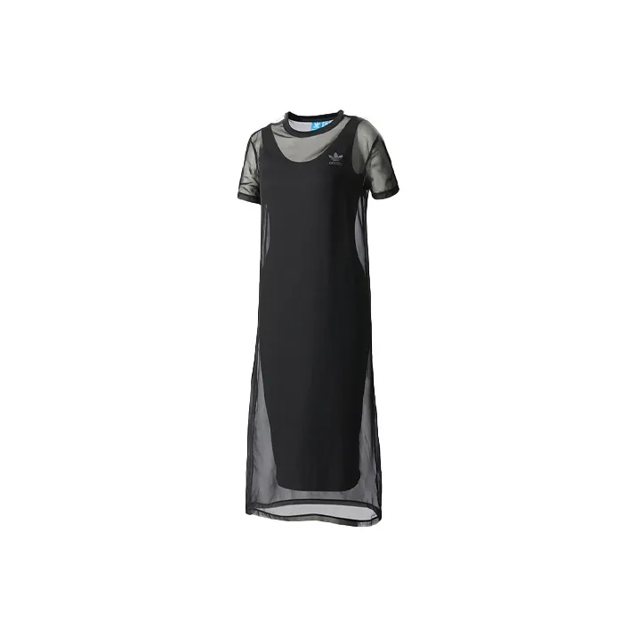 adidas originals Black Женские Короткие Платья с Рукавами