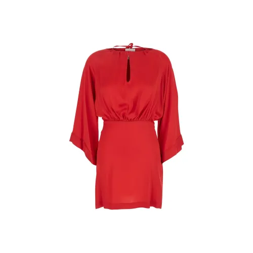 Semicouture Red Женские Длинные Рукава Платья
