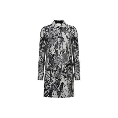 Diane von Furstenberg Серое Женское Длинное Платье с Рукавами