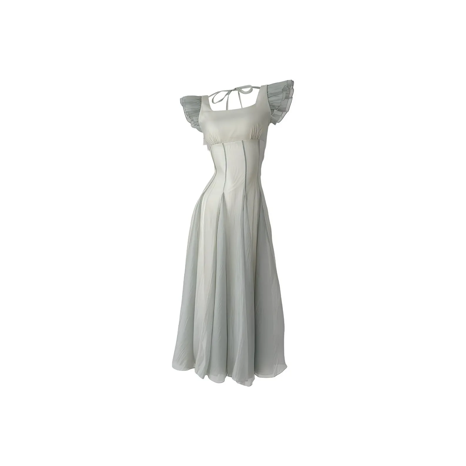 KKX Короткий рукав Платье Женское Мятно-зеленый